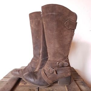 Born Dark Brown Suede Strappy Boots (8M)